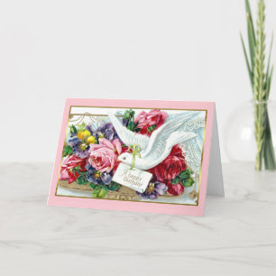 Carte Jolie Victorian Rose Rouge Roses White Dove Annive
