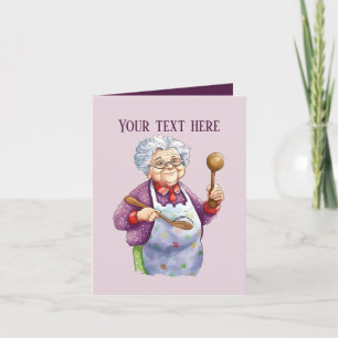 Carte Jolie vieille dame ajouter un message