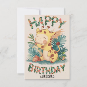 Carte Jolie volonté Giraffe Anniversaire