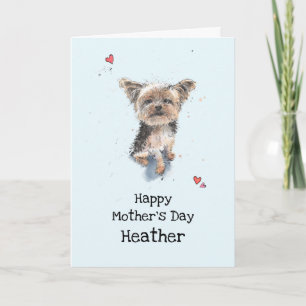 Carte Jolie Yorkshire Terrier, Yorkie Fête des Mères