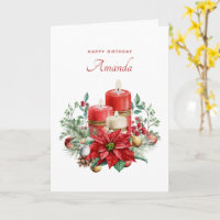 Jolies bougies et Bouquet Poinsettia Anniversaire