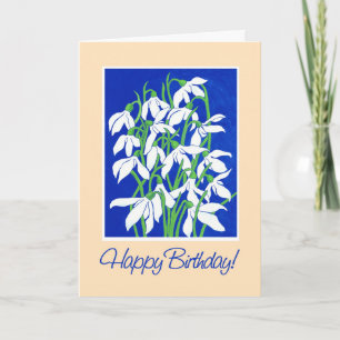 Carte Jolies chutes de neige sur Blue Winter Birthday
