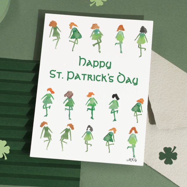 Carte Jolies danseuses irlandaises dessinées à la main p (Créateur téléchargé)