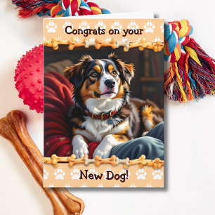 Carte Jolies Félicitations pour votre Nouveau Chien 