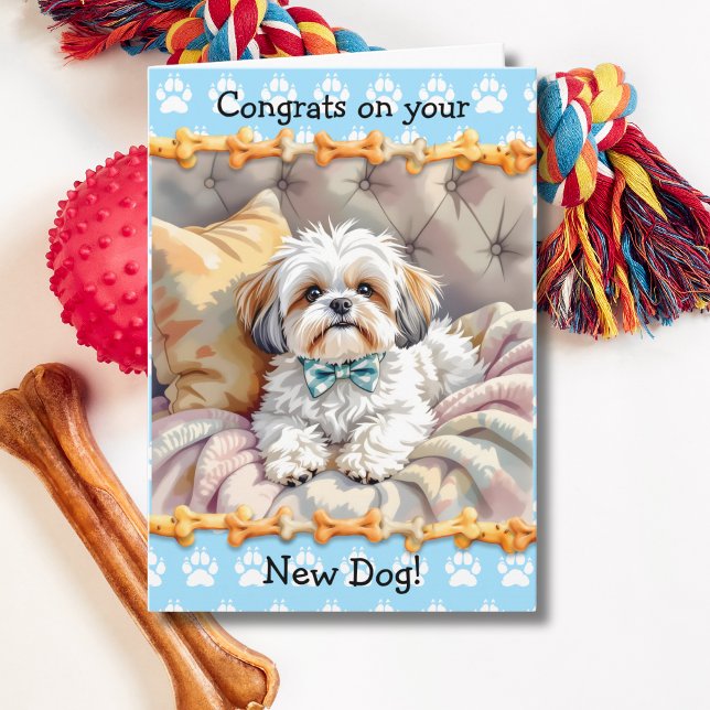 Carte Jolies Félicitations pour votre nouveau chien  (Créateur téléchargé)