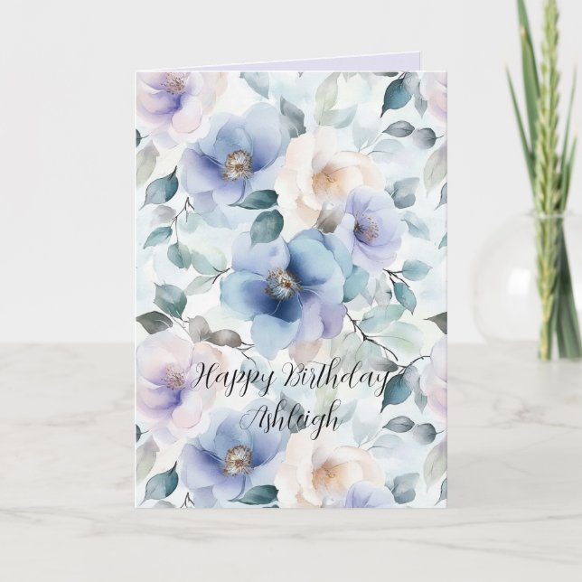 Carte Jolies Fleurs De Lavande Blanche Violette Annivers (Devant)