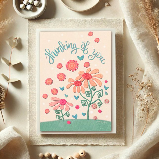 Carte Jolies fleurs de penser à vous Simple Inspirivité (Créateur téléchargé)