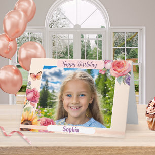 Carte Jolies fleurs d'été sur mesure Photo Joyeux annive