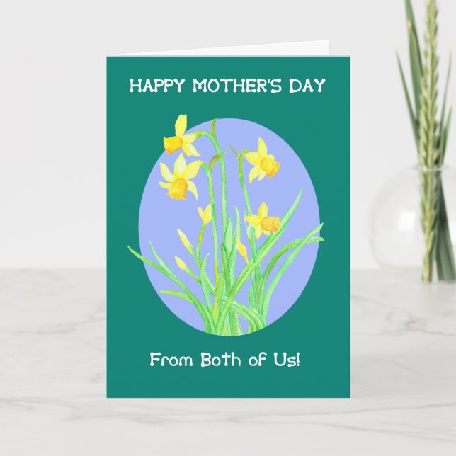 Carte Jolies jonquilles des deux nous Fête des Mères (Devant)