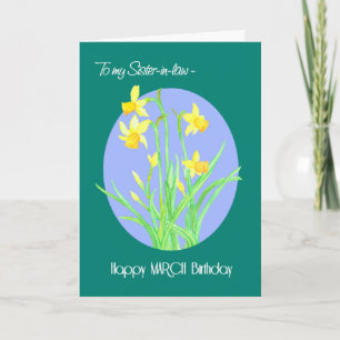 Carte Jolies jonquilles mars Anniversaire de la belle-so