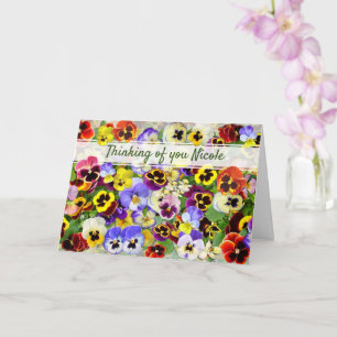 Carte Jolies Pansies Obtiennent De Bons Souhaits