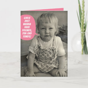 Carte Jolies Photo-Girls Vintages Je Veux Juste Avoir De
