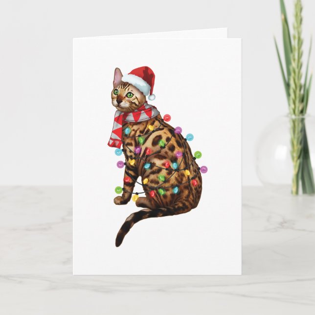Carte Jolis cadeaux de Noël et de fêtes amusants de chat (Devant)