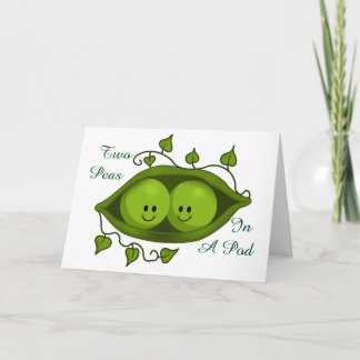 Carte Jolis deux petits pois dans une cosse personnalisa