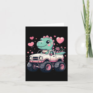 Carte Jolis Filles Enfants Saint-Valentin Dinosaure à Mo
