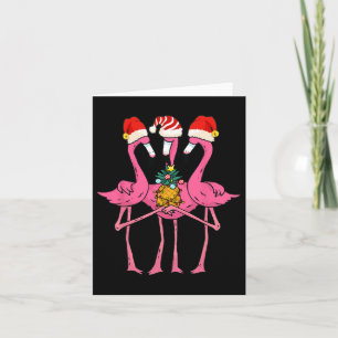 Carte Jolis Flamants Roses Tropicaux Et Noël Ananas En