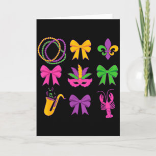 Carte Jolis noeuds coquettes de Mardi Gras