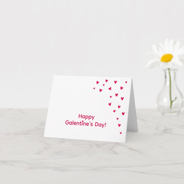 Carte Jolis petits cœurs rouges - Joyeuse Galentine's Da (Petite plante)