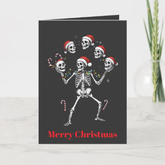 Carte Jolly, Juggler Skeleton Juggling for the Holidays