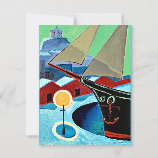 Carte Jon-And - Navire dans le port (Devant)