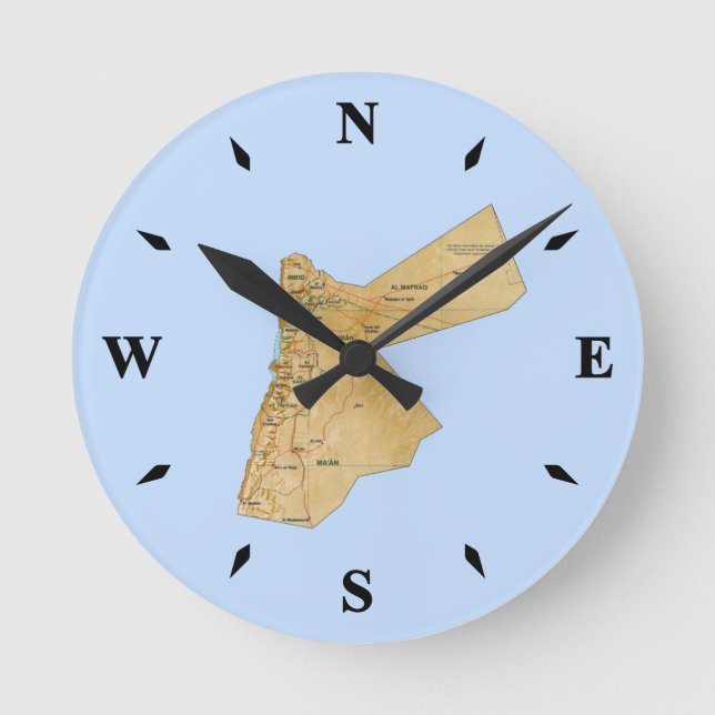 Carte Jordanie Horloge (Recto)