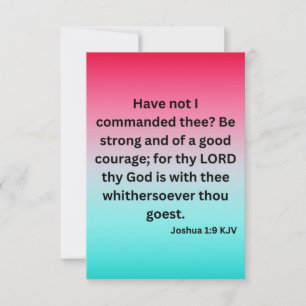 Carte Joshua 1:9 KJV Bible Scripture Pic Flat Salutation