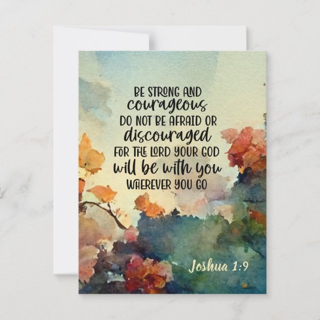 Carte Josué 1:9 Soyez forte et courageuse Bible Flat (Devant)