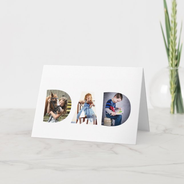Carte Jote DAD lettres transparentes Fête des pères 3 ph (Devant)