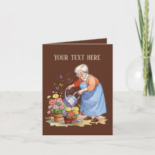 Carte Jote Gardening vieille dame ajouter un message