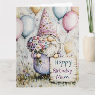 Carte Jote Gnome Anniversaire design pour maman
