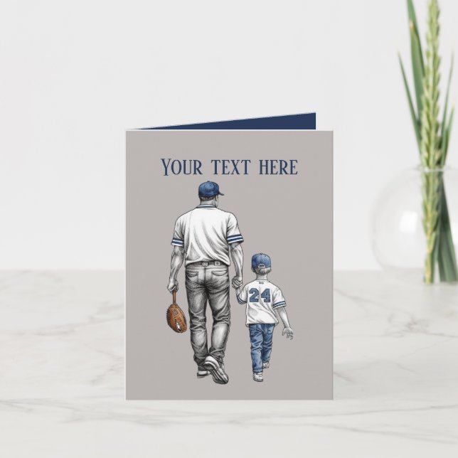 Carte Jote Père Fils de baseball ajouter un message (Devant)