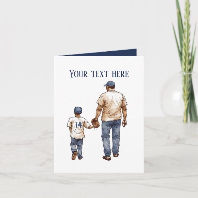 Carte Jote Père Fils de baseball ajouter un message (Devant)