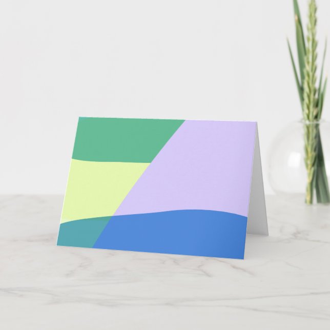 Carte Jouer Abstrait Pastel Couleur Bloc Lavande Vert (Devant)