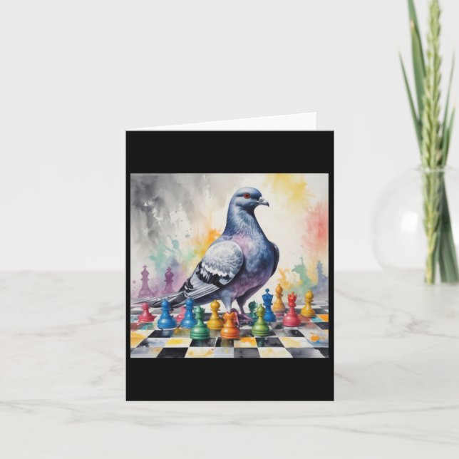 Carte Jouer Aux Échecs Avec Un Sticker Pigeon (Devant)