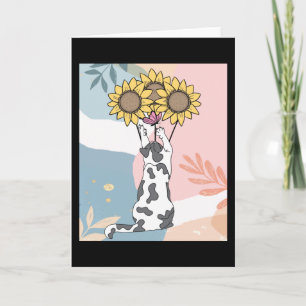 Carte Jouer Chat Avec Papillon Et Fleurs De Soleil