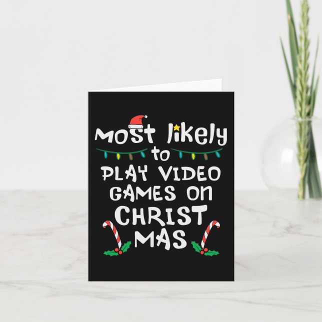 Carte Jouer jeu vidéo jeu Noël Famille (Devant)