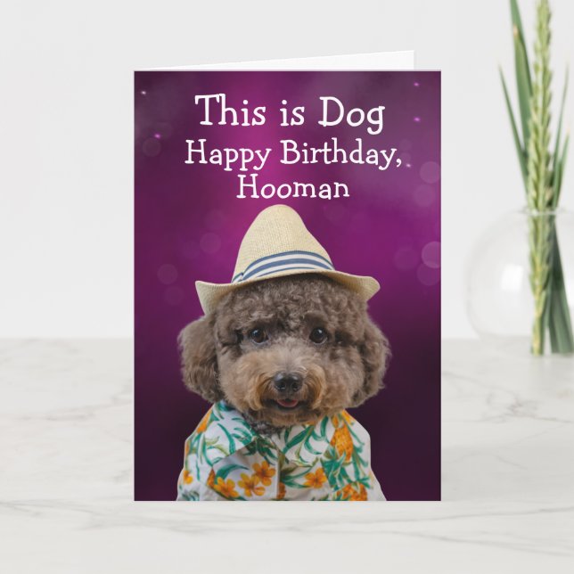 Carte Jouet amusant anniversaire de caniche (Devant)