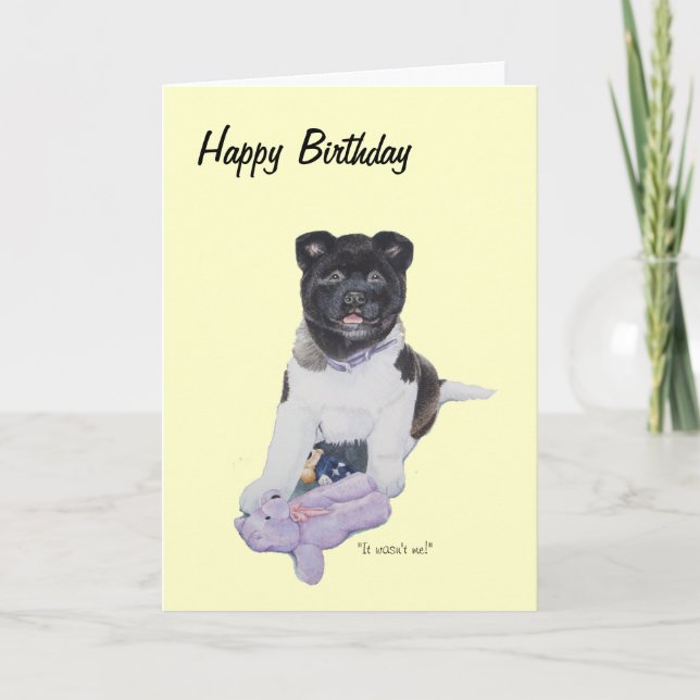 Carte jouet de chiot akita et teddy dog art (Devant)