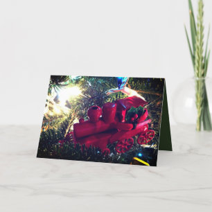 Carte Jouet en métal rouge vacances