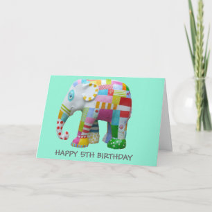 Carte Jouet mignon rétro éléphant fantaisie anniversaire
