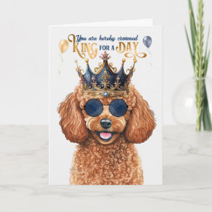 Carte Jouet Poodle Chien King pour une journée drôle Ann