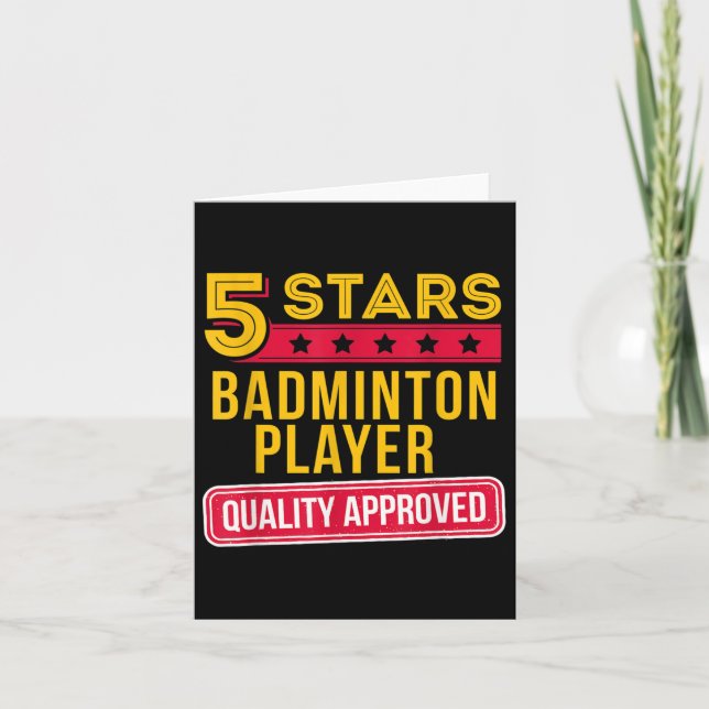 Carte Joueur 5 étoiles Badminton - Drôle Racquet Sport G (Devant)