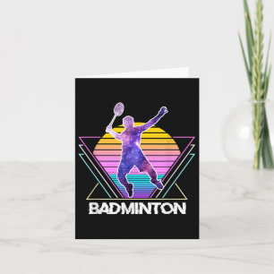 Carte Joueur Badminton Sports Rétro Vaporwave Vintage 90