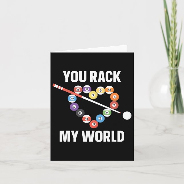 Carte Joueur Billard Ball Pun Coeur Valentines Da (Devant)