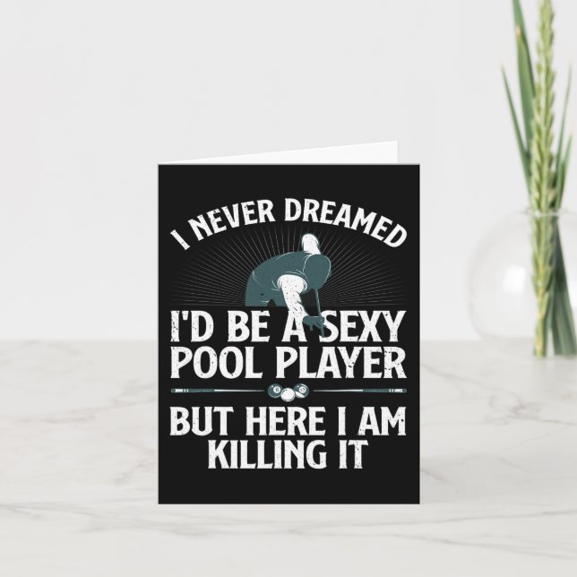 Carte Joueur Billard Cute Art Pour Hommes Femmes Billard (Devant)