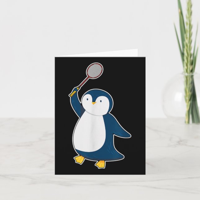 Carte Joueur De Badminton Et Navette Penguin (Devant)