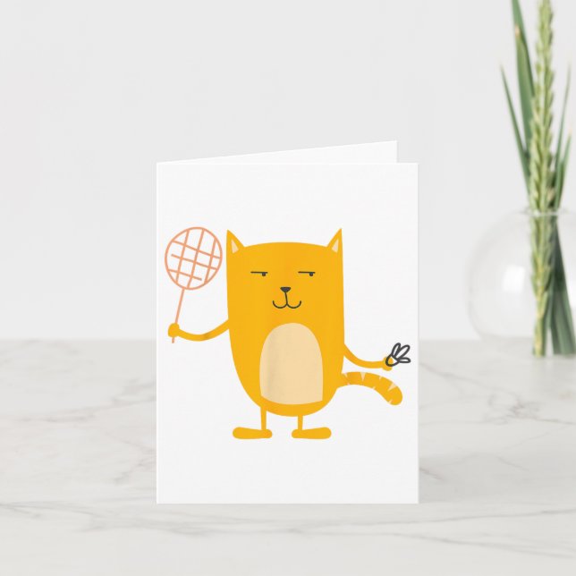 Carte Joueur de Badminton Graphique Chat Sports Navette  (Devant)
