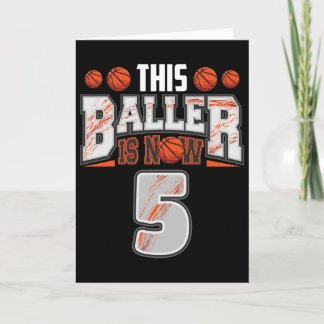Carte Joueur de basket-ball garçon de 5 ans Sketll 5e an