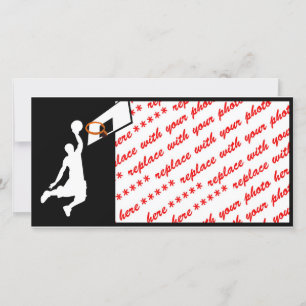 Carte Joueur de basketball Slam Dunk - Silhouette blanch