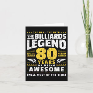 Carte Joueur de billard 80e anniversaire Billiards 80 an